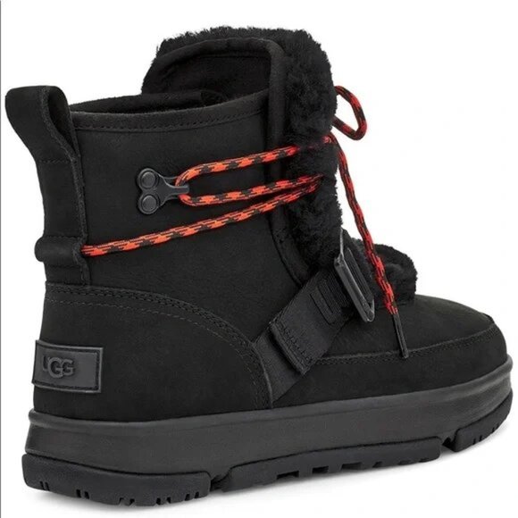UGG Women's Black Classic Weather Hiker Ankle Short Boots Shoes Multi Size NEW - Picture 4 of 8